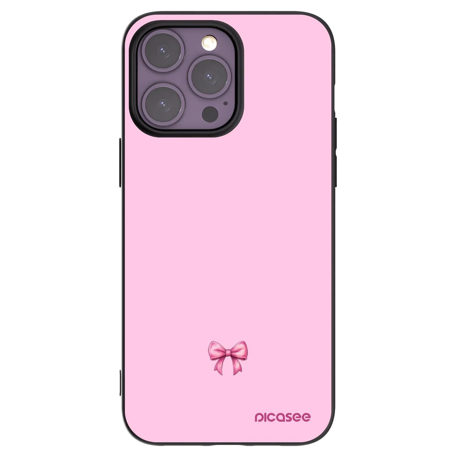 Picasee silikónový čierny obal pre Apple iPhone 14 Pro Max - Blush bow
