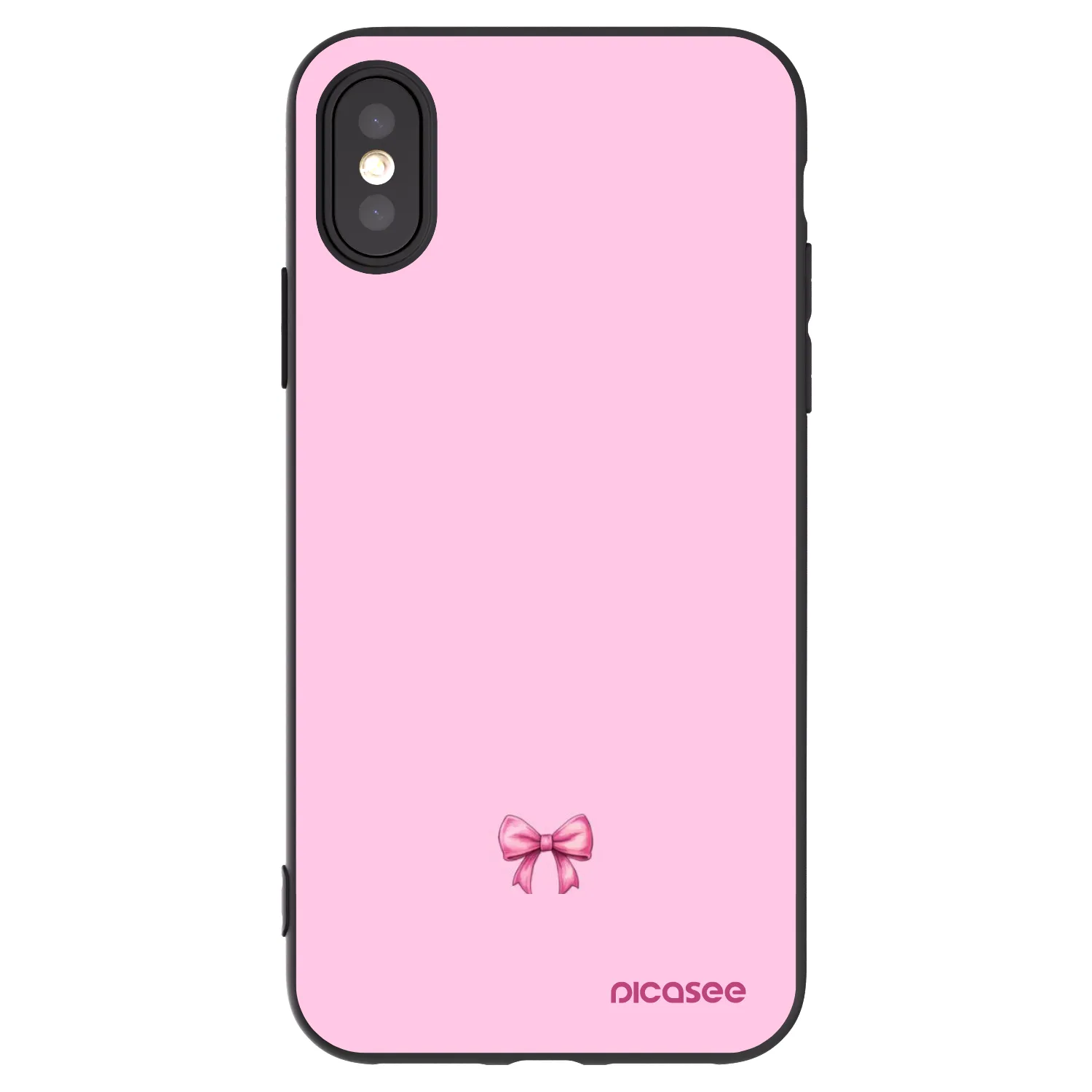 Silikónový čierny obal pre Apple iPhone X/XS - Blush bow