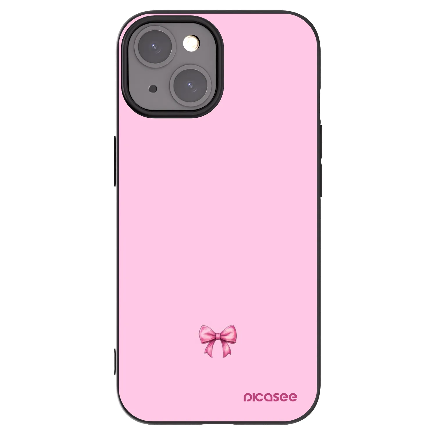 Silikónový čierny obal pre Apple iPhone 15 - Blush bow