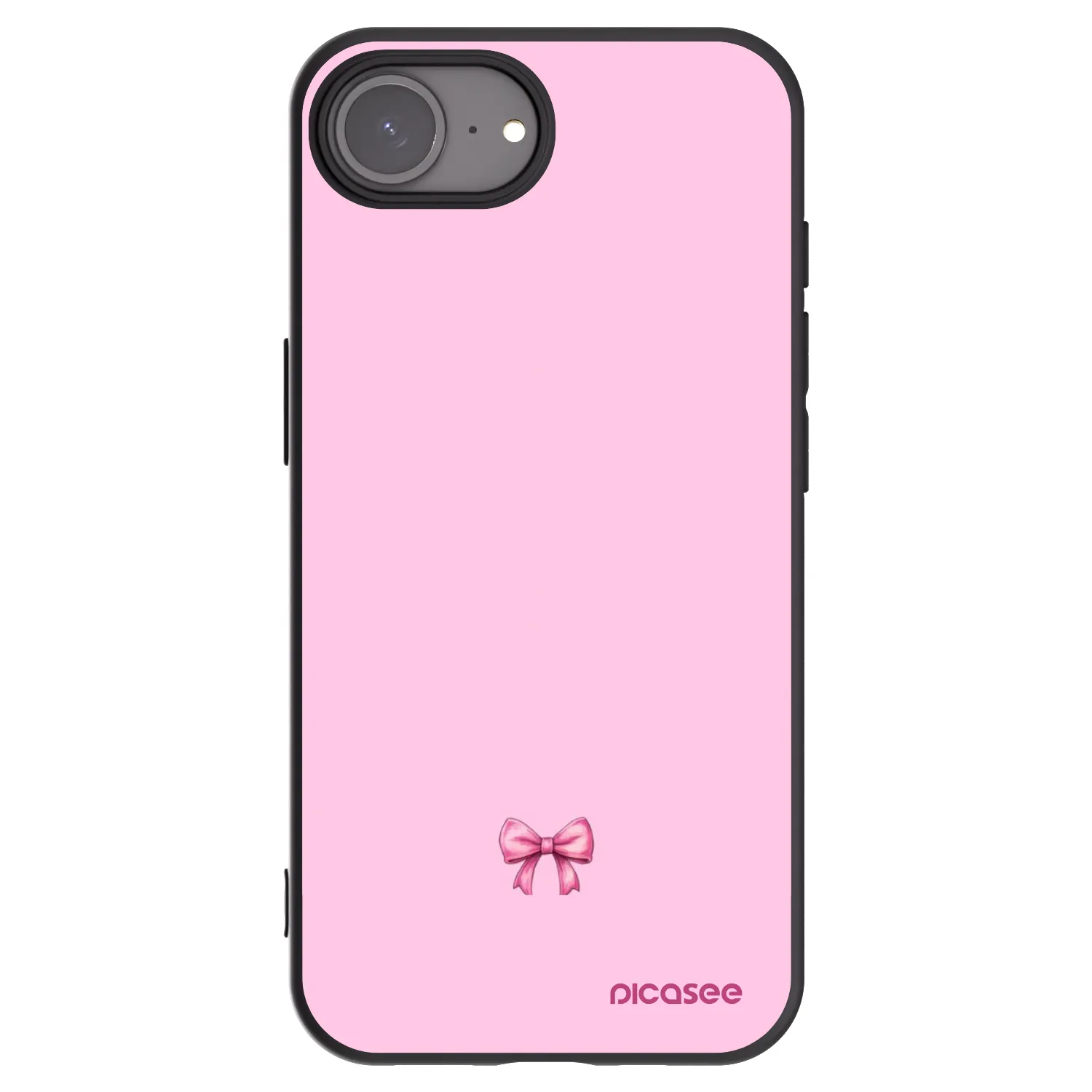 Picasee silikónový čierny obal pre Apple iPhone 16e - Blush bow