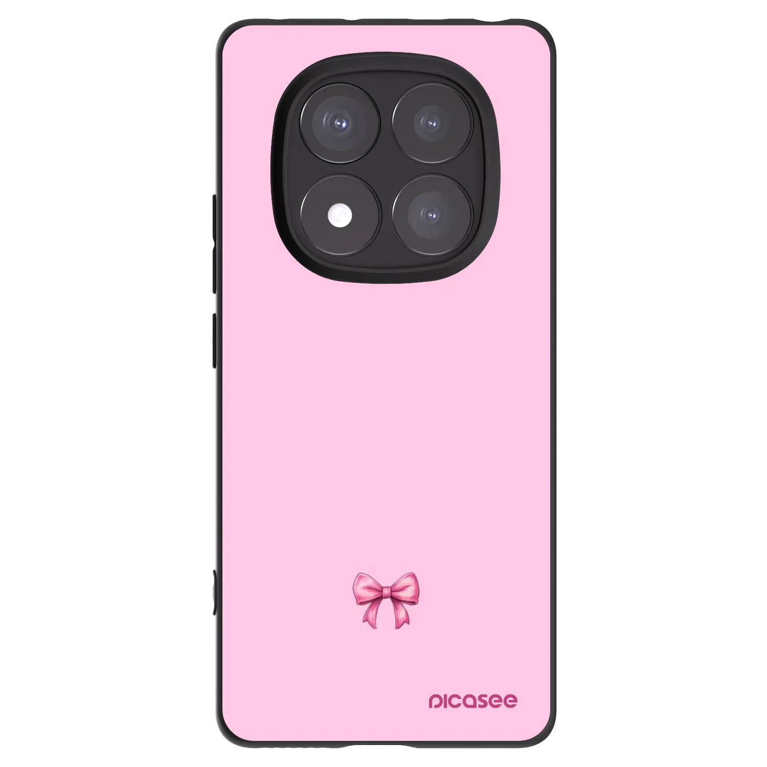 Silikónový čierny obal pre Xiaomi Redmi Note 14 Pro 5G - Blush bow