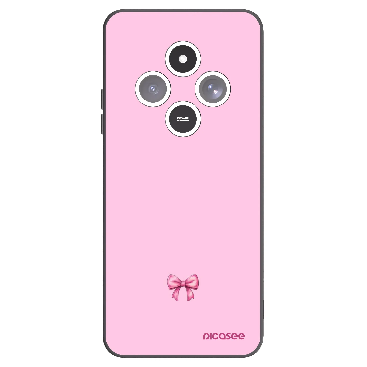 Silikónový čierny obal pre Xiaomi Redmi 14C - Blush bow