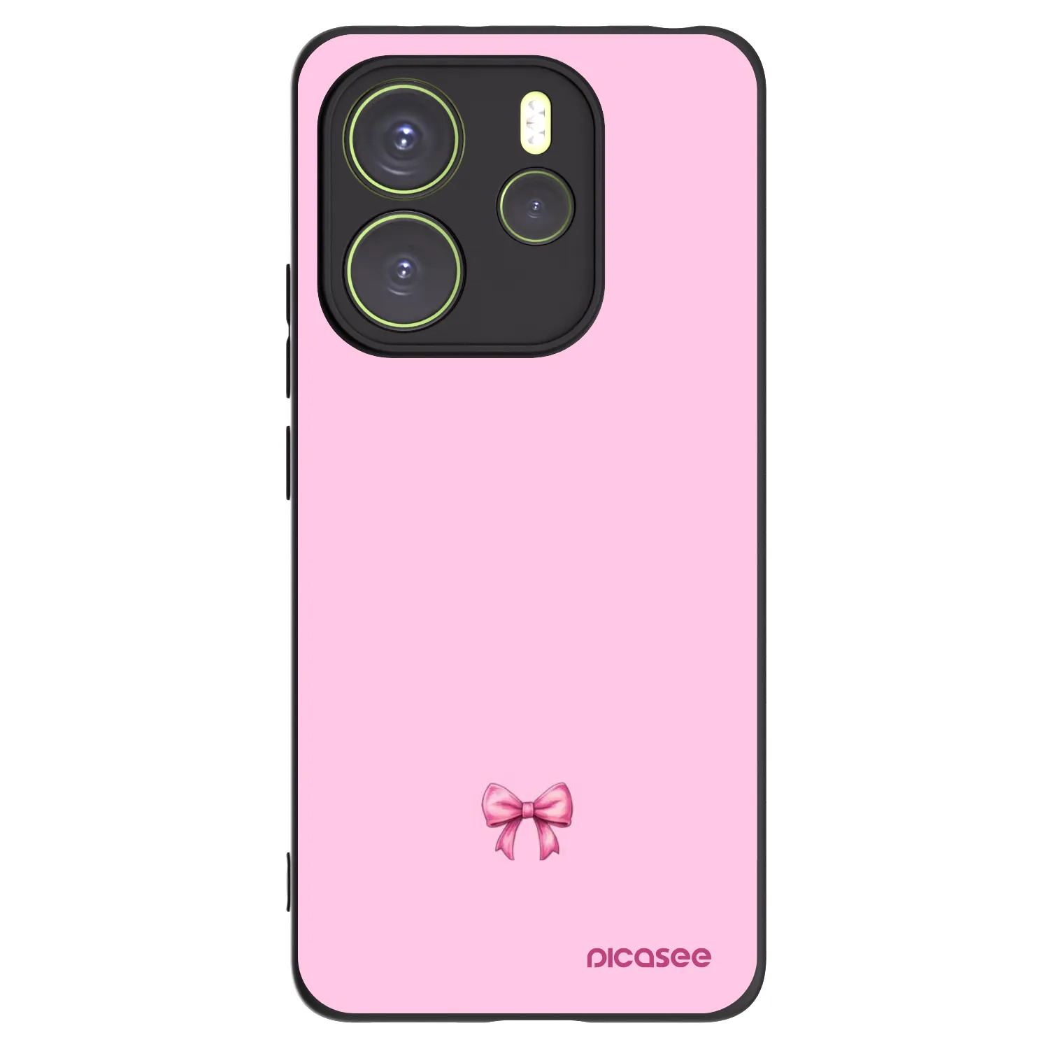 Silikónový čierny obal pre Xiaomi Redmi Note 14 4G - Blush bow