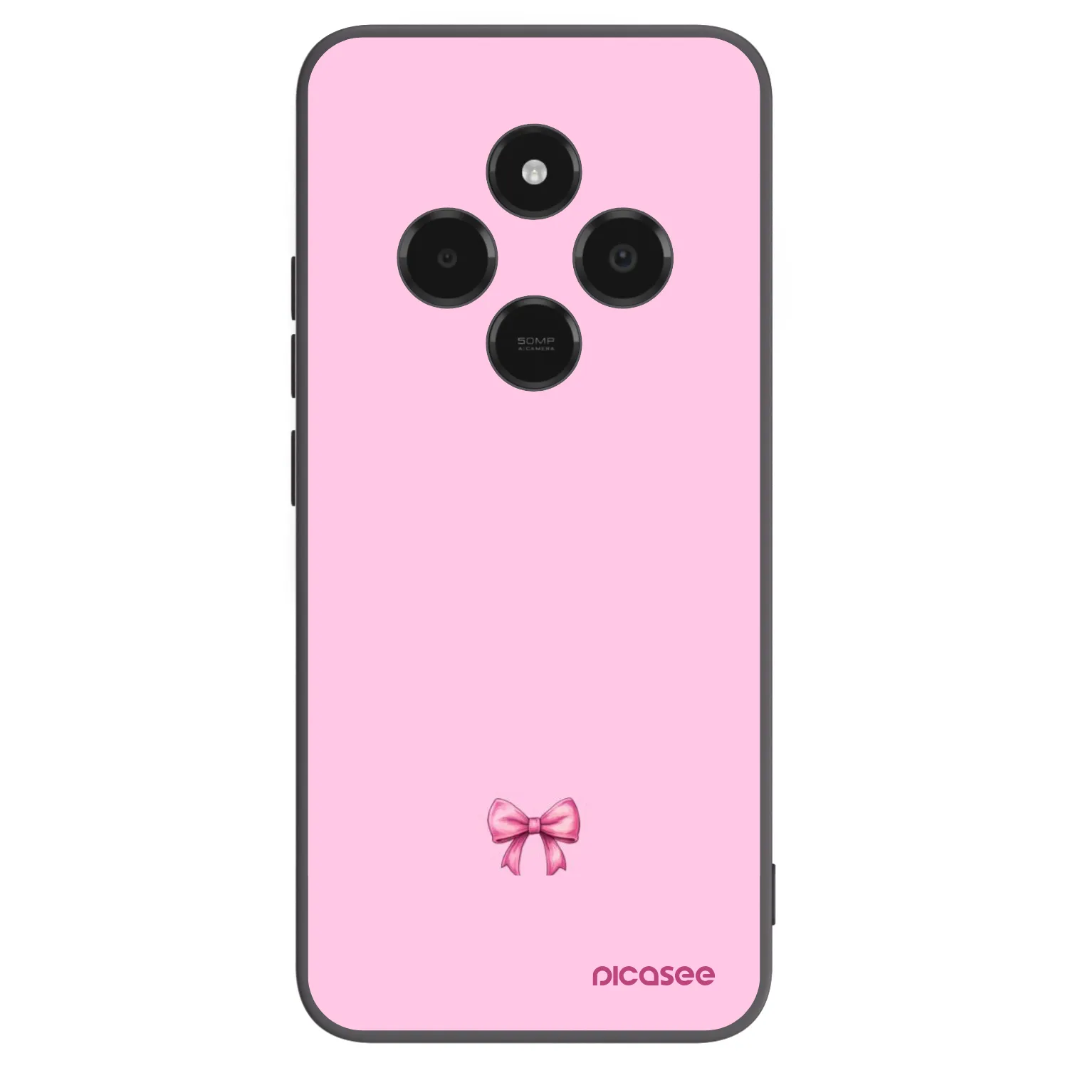 Silikónový čierny obal pre Xiaomi Poco C75 - Blush bow