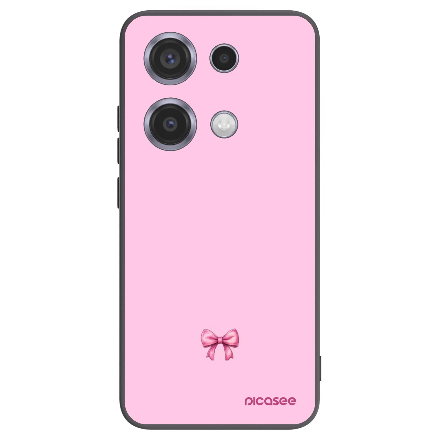 Silikónový čierny obal pre Xiaomi Redmi Note 14S - Blush bow