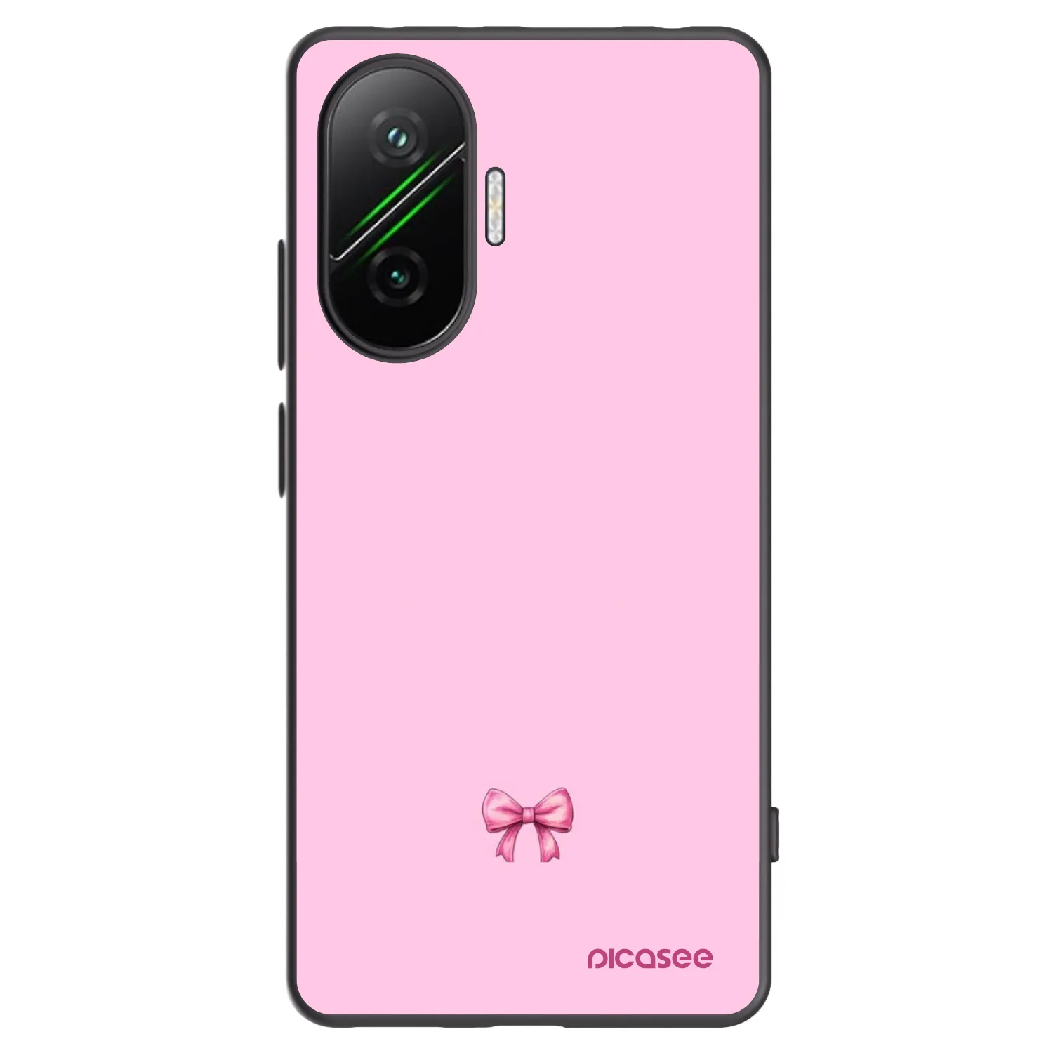 Silikónový čierny obal pre Xiaomi Poco F7 5G - Blush bow
