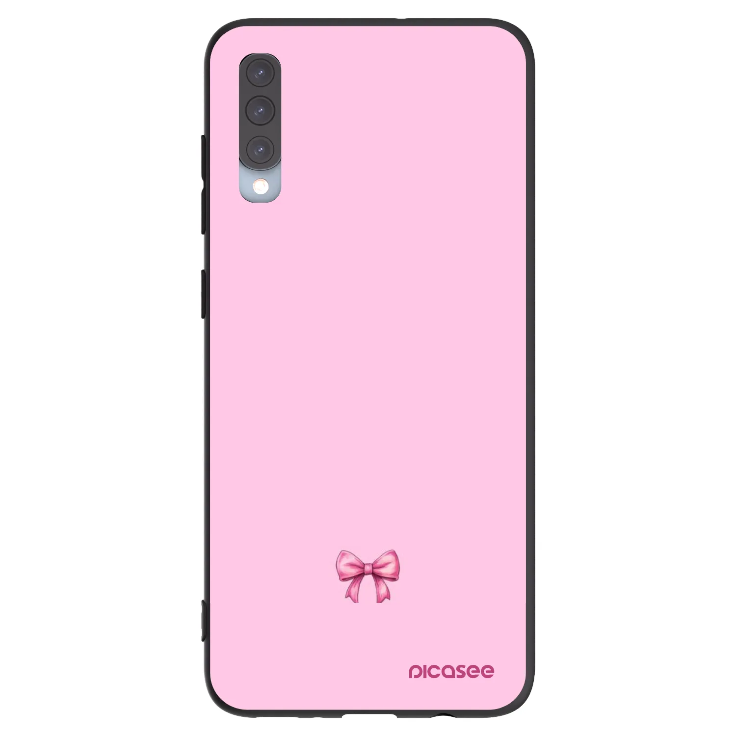 Picasee silikónový čierny obal pre Samsung Galaxy A70 A705F - Blush bow
