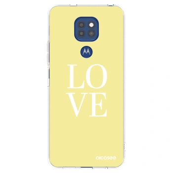 Picasee silikónový prehľadný obal pre Motorola Moto G9 Play - Love