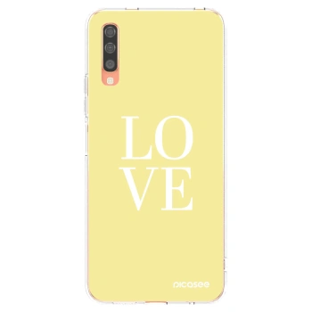 Picasee silikónový prehľadný obal pre Samsung Galaxy A70 A705F - Love