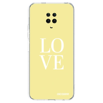 Picasee silikónový prehľadný obal pre Xiaomi Redmi Note 9 Pro - Love