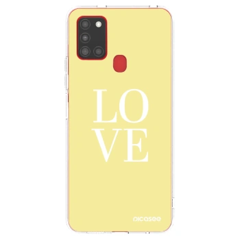 Picasee silikónový prehľadný obal pre Samsung Galaxy A21s - Love
