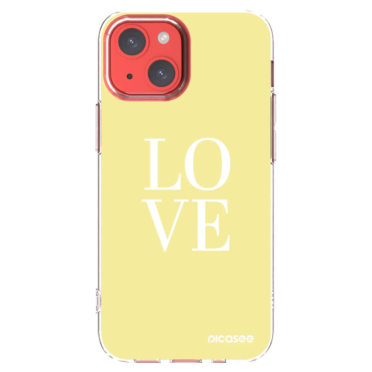 Silikónový prehľadný obal pre Apple iPhone 13 mini - Love