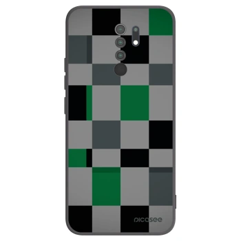 Picasee silikónový čierny obal pre Xiaomi Redmi 9 - Block Grid