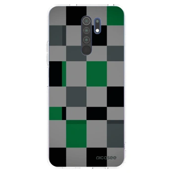 Picasee silikónový prehľadný obal pre Xiaomi Redmi 9 - Block Grid