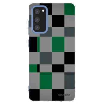 Picasee silikónový prehľadný obal pre Samsung Galaxy S20 FE - Block Grid