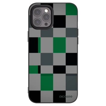 Picasee silikónový čierny obal pre Apple iPhone 12 Pro Max - Block Grid