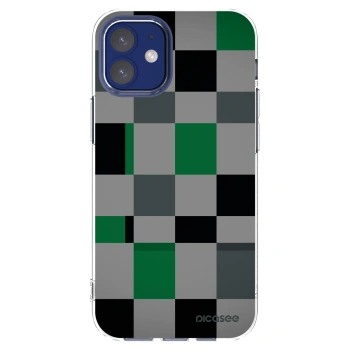 Picasee silikónový prehľadný obal pre Apple iPhone 12 mini - Block Grid