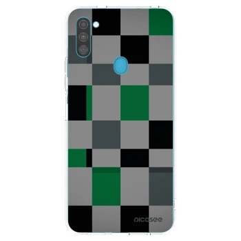 Picasee silikónový prehľadný obal pre Samsung Galaxy M11 - Block Grid