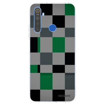 Picasee silikónový prehľadný obal pre Realme 5 - Block Grid