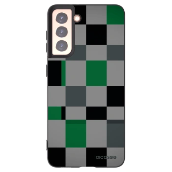 Picasee silikónový čierny obal pre Samsung Galaxy S21 5G G991B - Block Grid