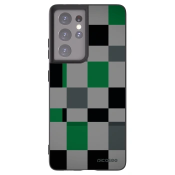 Picasee silikónový čierny obal pre Samsung Galaxy S21 Ultra 5G G998B - Block Grid