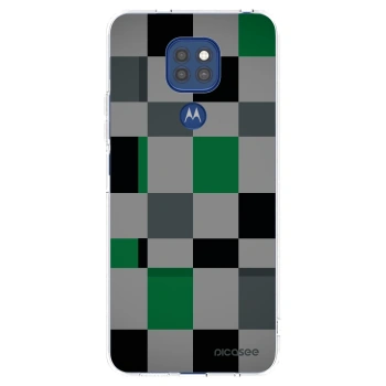 Picasee silikónový prehľadný obal pre Motorola Moto G9 Play - Block Grid