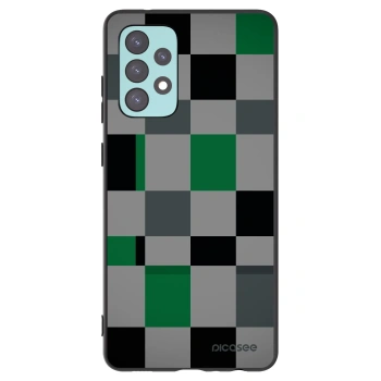 Picasee silikónový čierny obal pre Samsung Galaxy A72 A725F - Block Grid