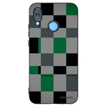 Picasee silikónový čierny obal pre Huawei P20 Lite - Block Grid