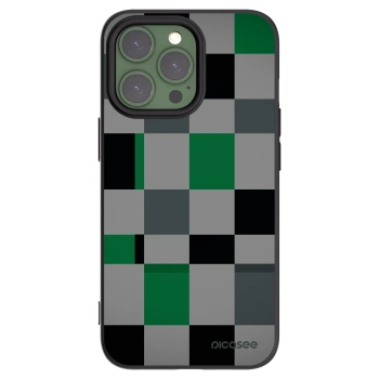Picasee silikónový čierny obal pre Apple iPhone 13 Pro - Block Grid