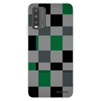 Picasee silikónový čierny obal pre Xiaomi Redmi 9T - Block Grid