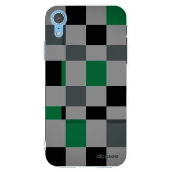Picasee silikónový prehľadný obal pre Apple iPhone XR - Block Grid