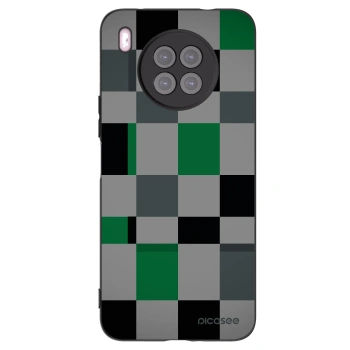 Picasee silikónový čierny obal pre Huawei Nova 8i - Block Grid