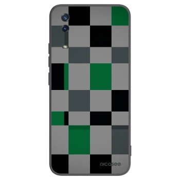 Picasee silikónový čierny obal pre Vivo Y11s - Block Grid