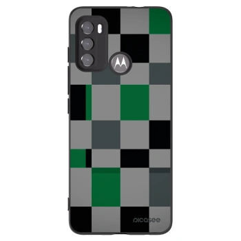 Picasee silikónový čierny obal pre Motorola Moto G60 - Block Grid