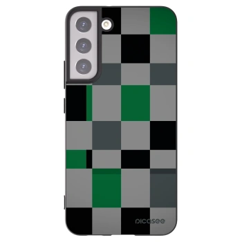Picasee silikónový čierny obal pre Samsung Galaxy S22+ 5G - Block Grid
