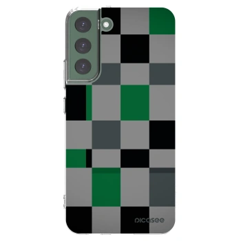 Picasee silikónový prehľadný obal pre Samsung Galaxy S22+ 5G - Block Grid