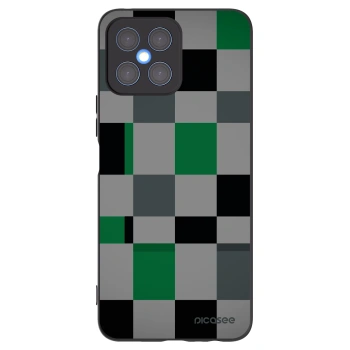 Picasee silikónový čierny obal pre Honor X8 4G - Block Grid