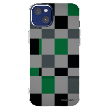 Picasee silikónový prehľadný obal pre Apple iPhone 14 Plus - Block Grid