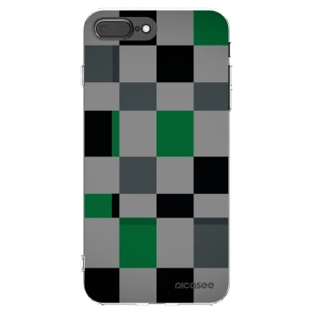 Picasee silikónový prehľadný obal pre Apple iPhone 8 Plus - Block Grid