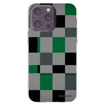 Picasee silikónový prehľadný obal pre Apple iPhone 14 Pro Max - Block Grid