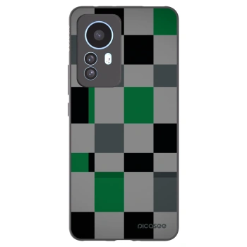 Picasee silikónový čierny obal pre Xiaomi 12T - Block Grid