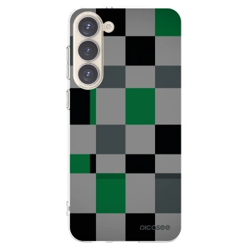 Picasee silikónový prehľadný obal pre Samsung Galaxy S23+ 5G - Block Grid