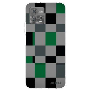 Picasee silikónový prehľadný obal pre Motorola Moto G72 - Block Grid