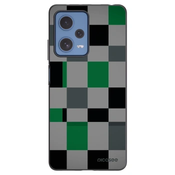 Picasee silikónový čierny obal pre Xiaomi Redmi Note 12 Pro 5G - Block Grid