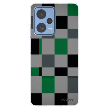 Picasee silikónový prehľadný obal pre Xiaomi Redmi Note 12 Pro 5G - Block Grid