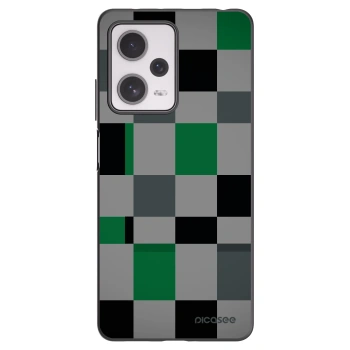Picasee silikónový čierny obal pre Xiaomi Redmi Note 12 Pro+ 5G - Block Grid