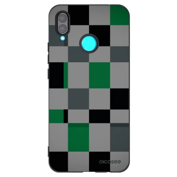 Picasee silikónový čierny obal pre Huawei Nova 3 - Block Grid