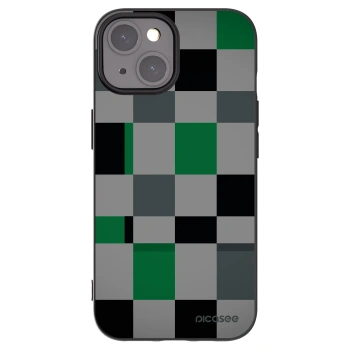 Picasee silikónový čierny obal pre Apple iPhone 15 - Block Grid