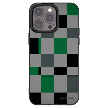 Picasee silikónový čierny obal pre Apple iPhone 15 Pro Max - Block Grid