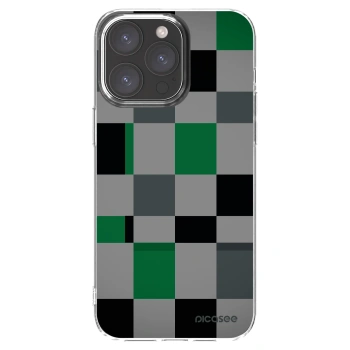 Picasee silikónový prehľadný obal pre Apple iPhone 15 Pro Max - Block Grid